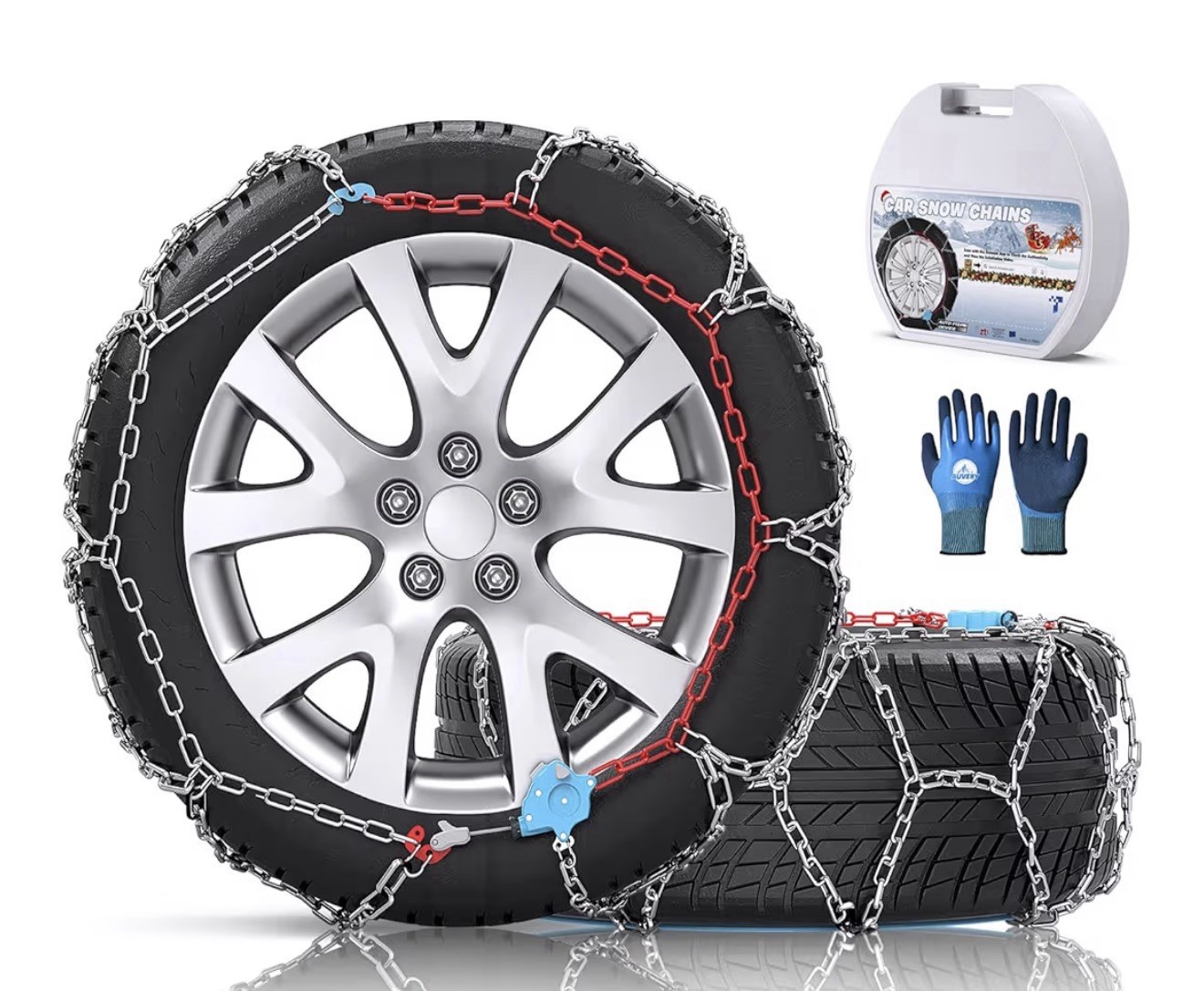 Snow-Chains Auto Fixing-Emergency-Passenger Car and SUV - Set of 2 (XM-110)