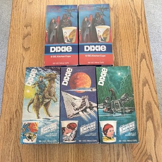 Dixie UNOPENED Vintage Star Wars Cups Empire Strikes Back Return of the Jedi lot