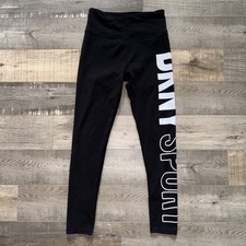 DKNY Sport Black White Ankle Leggings Women Stretch Activewear Skinny Pull On XS