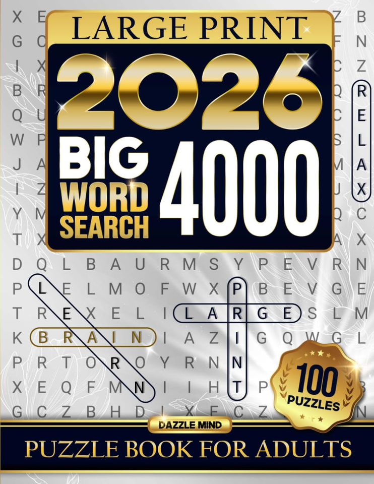 Word Search Books for Adults Large Print Puzzle: Big Word Find Puzzles ...