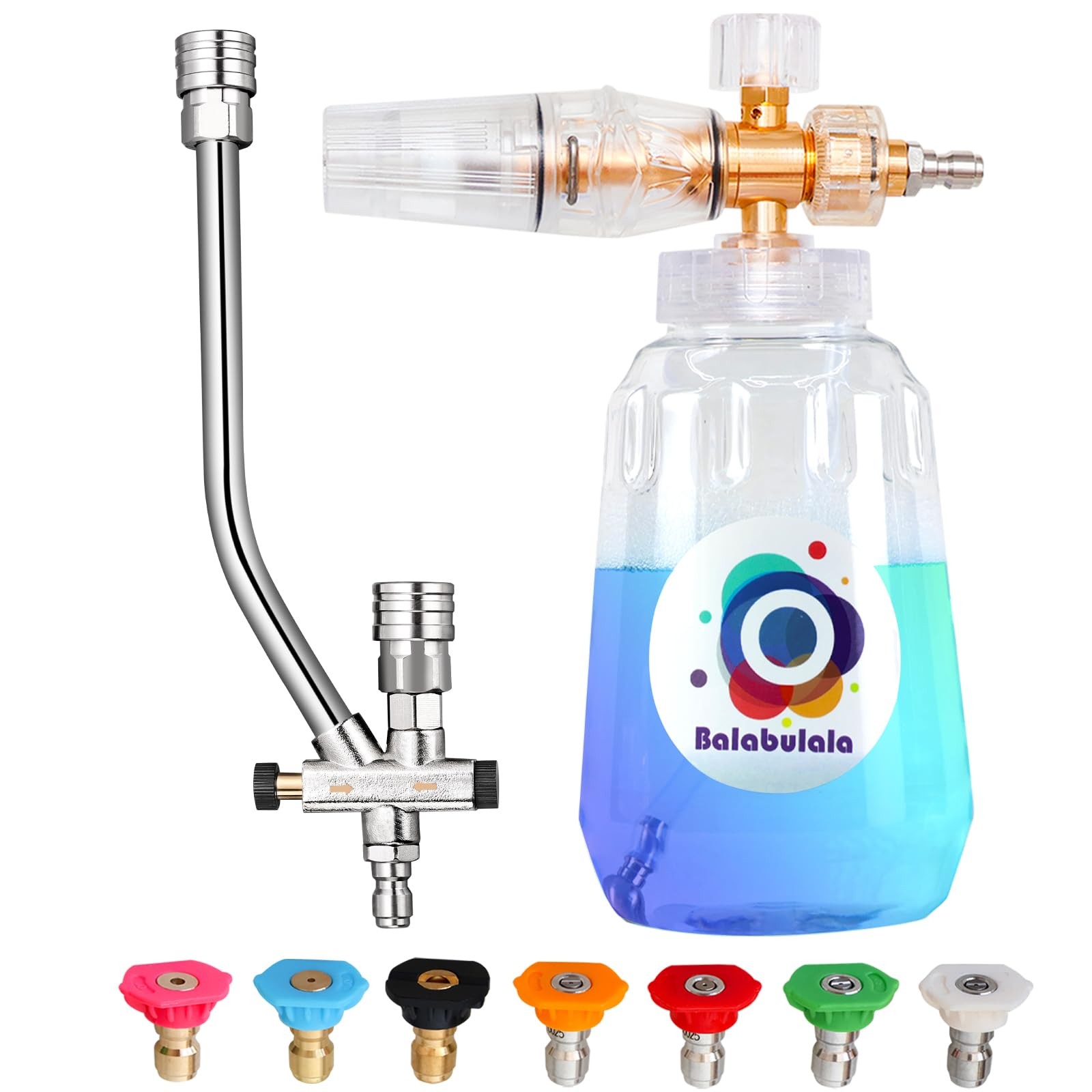 Foam Cannon for Pressure Washer with Dual Connector for Car Washing