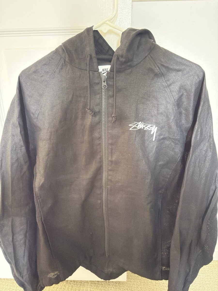 New Stussy x Nike U NRG Linen Jacket Hoodie BLACK RARE Small | eBay
