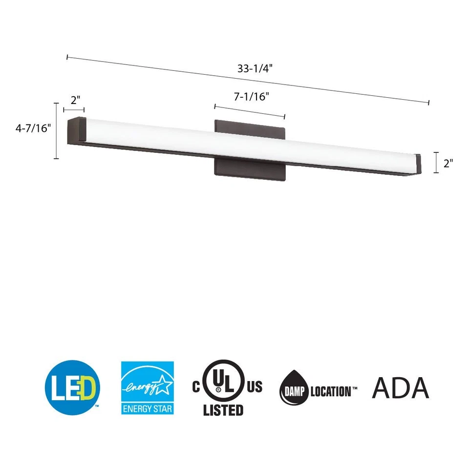 Accesorio de tocador LED Lithonia Lighting FMVCSLS 36 PULGADAS MVOLT 30K35K40K 90CRI BZ M4 Foto 2 de 3