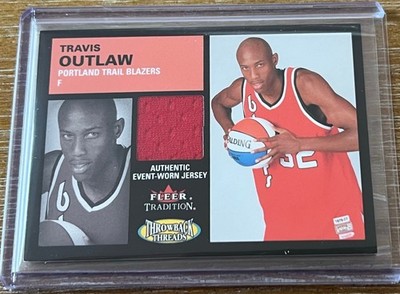 TRAVIS OUTLAW 03-04 Fleer Tradition THROWBACK JERSEY PATCH RC ROOKIE ! BLAZERS !