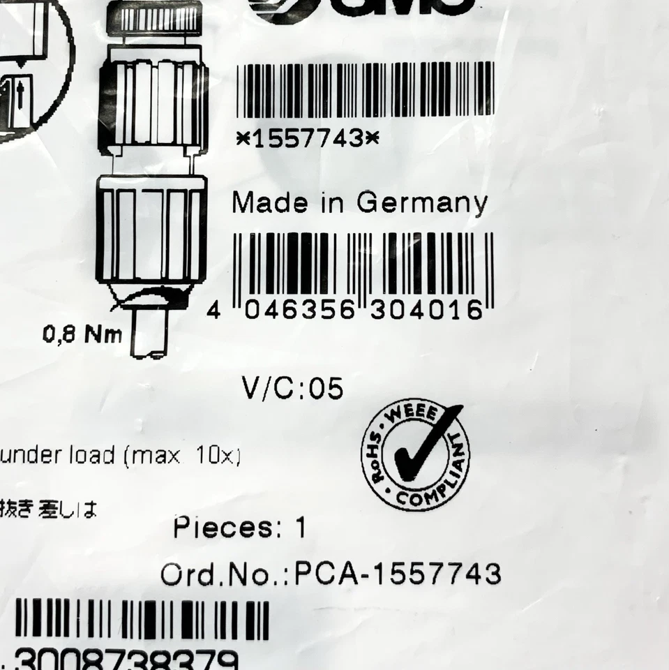 SMC PCA-1557743 Field-Wireable M12 Connector 4-Pin Quick Connect - Image 3 of 3
