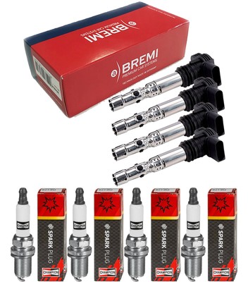 4x BREMI Zündspule + CHAMPION Zündkerze für Daihatsu Sirion M3_ 1.3