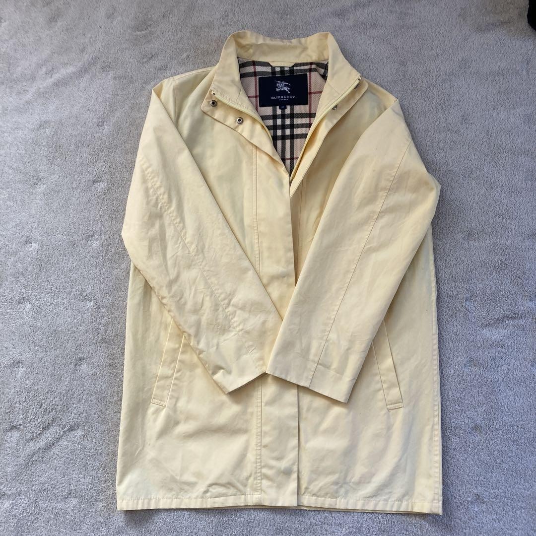 Burberry London Spring Coat Mid-length Yellow Collared Zipped Size 38 For Women