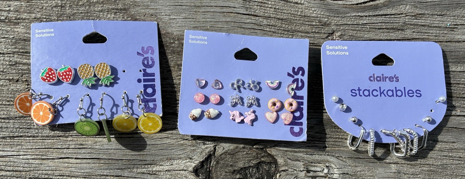 New Lot Of 3 Claires Multi Earrings Lot