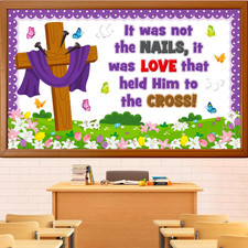 Easter Cross Bulletin Board Set for Christian Classroom and Church Decor