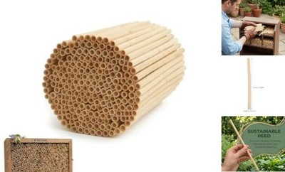  100pcs Mason Bee Tube & Bamboo Stick, 5/16'' Inner Diameter 5.9  Length 