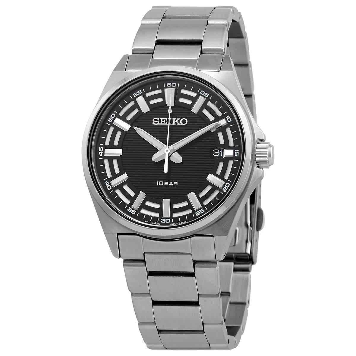 Seiko Classic Quartz Black Dial Men Watch SUR505P1