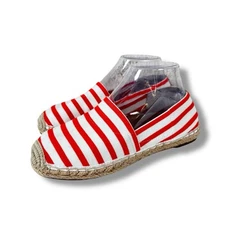 Vionic Coast Valeri Slip On Espadrille Flats Womens Size 7 Orange Stripes