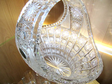 Czech Lead Crystal star cut basket Henkelkorb Korb  Stern-Schliff 24 cm Perfect