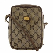 GUCCI Shoulder Bag Pochette Mini PVC Leather GG Supreme All Over Pattern