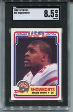 1984 Topps USFL Reggie White Rookie Card SGC 8.5 NM MINT+ XRC Football #58. rookie card picture