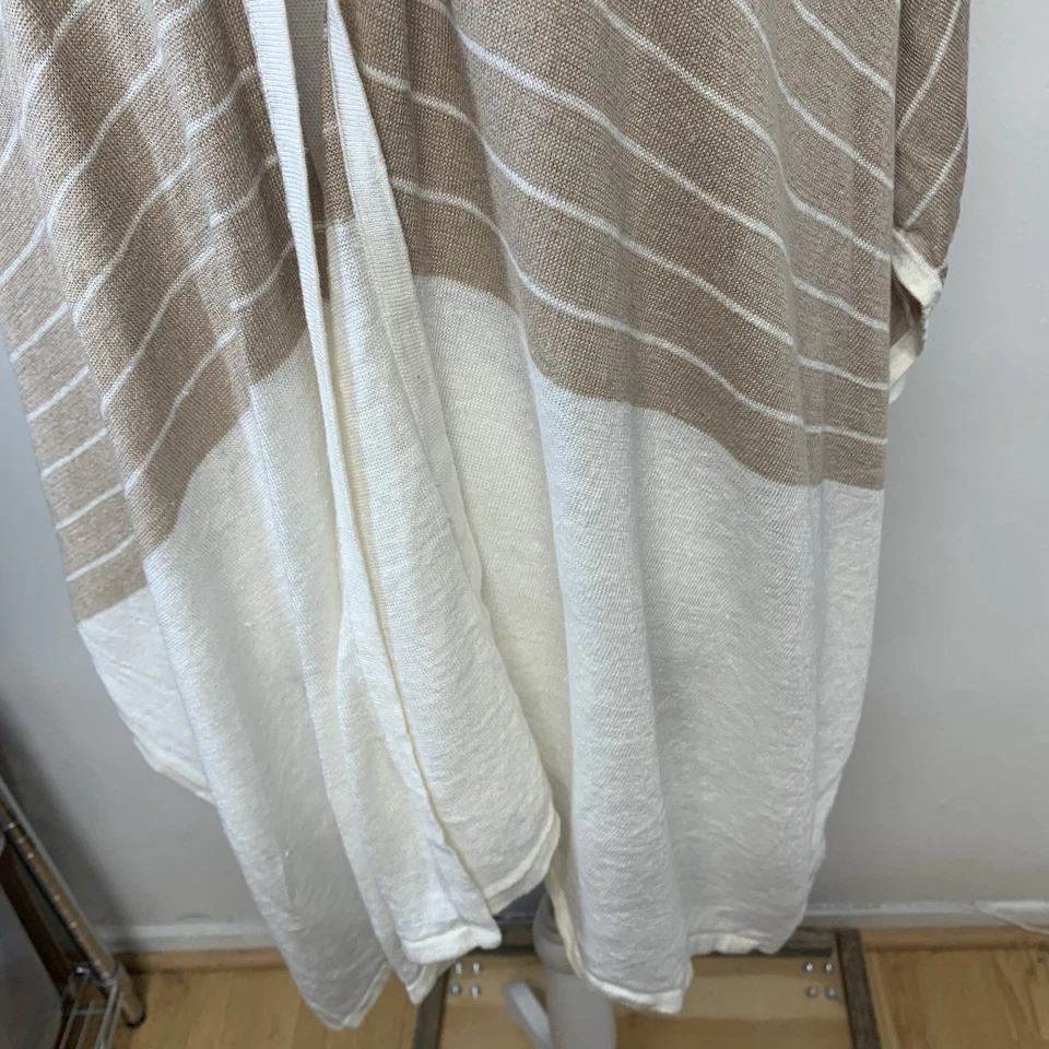 Poncho envolvente de lino granate colina Shaw OS neutro ligero Lagenlook Boho Travel Foto 3 de 4