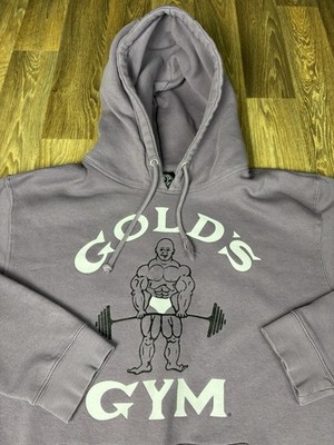 Gold's Gym Hoodie Mens L Purple Muscle Joe Graphic Pullover Gym