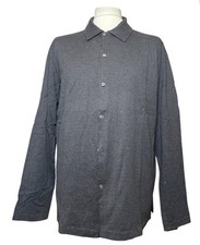 DKNY Men's Long Sleeve Polo Shirt Charcoal Grey Size XL