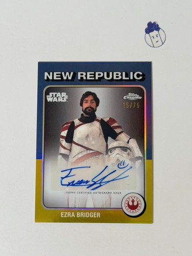 Eman Esfandi as Ezra Bridger #TV-EE Star Wars 2025 Topps Chrome 1975 Tribute Autograph card