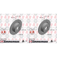 2X Zimmermann Sport Z 296Mm Bremsscheiben Hinten Passend FüR BMW 1 3 | 150.3429.