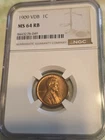 NGC MS-64 RB! 1909 VDB LINCOLN WHEAT CENT (More Red Then Brown)