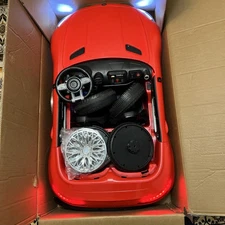 Red 12V Ride on Car 2 Seater Power Wheels Car with Remote Bluetooth LED Lights