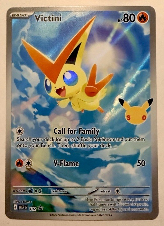 Victini 102 Holo Mega Evolution Promo NM (30th Celebration)