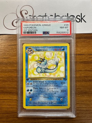 Vaporeon (1st Edition) graded PSA 8 for sale on eBay