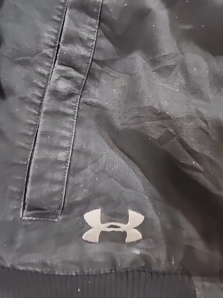 Chaqueta Under Armour Para Hombres Lg Caza Bombardero Motociclista Acolchada Cremallera Aislada Negra Foto 3 de 4