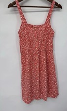 Copper Key Orange Floral Tank Sundress Y2K Fit Flare Festival Boho Hippie Indie