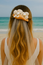 Seashell Flowers Bouquet Bridal Beach Wedding Unique Alligator Clip RARE