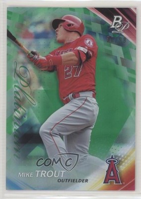 2017 Bowman Platinum Green 20/99 Mike Trout #100 0gp3
