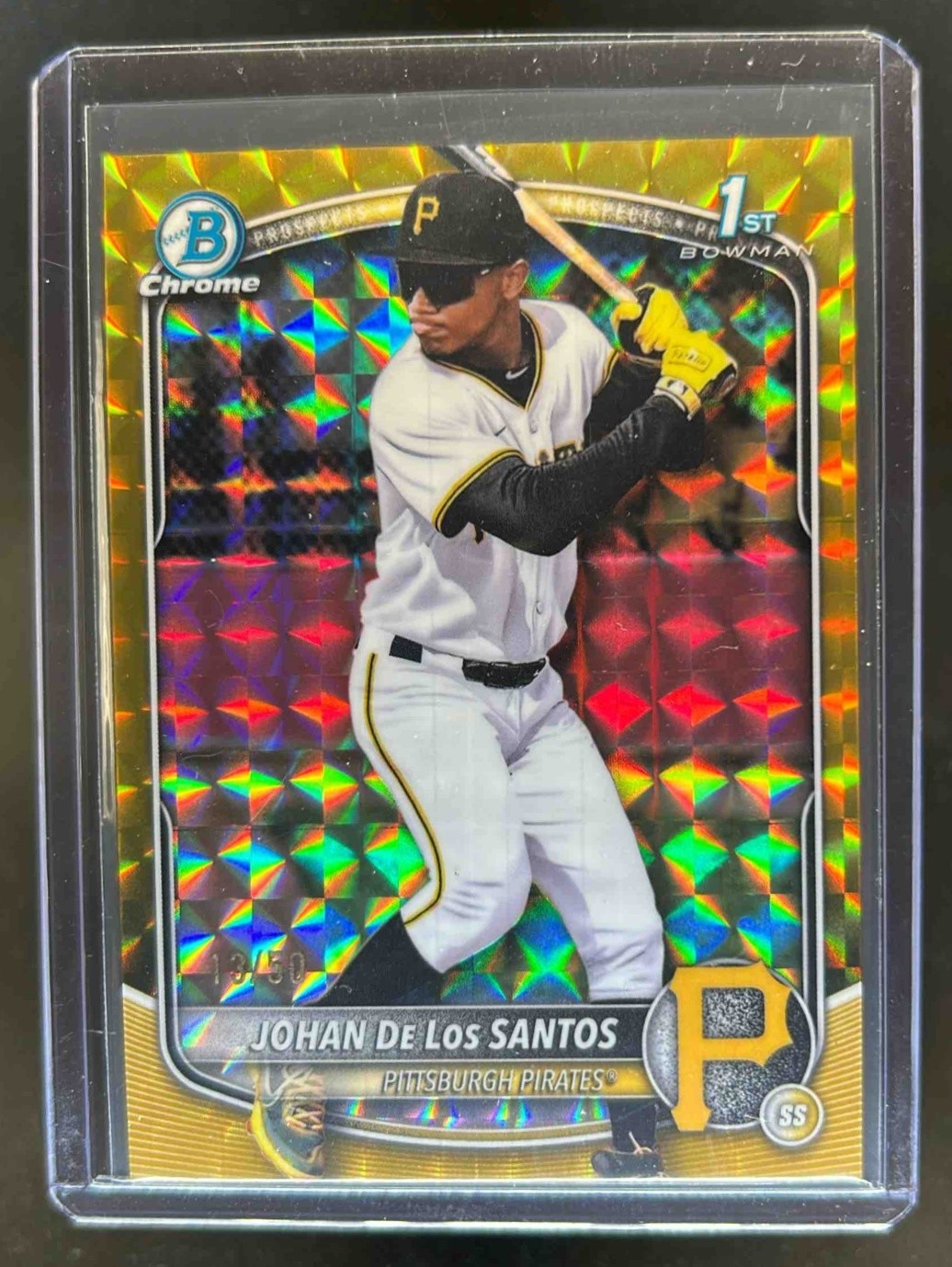 2025 Bowman Chrome Johan De Los Santos Gold Geometric Refractor 1st #13/50