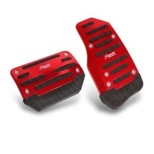 Car Non-slip Pedal Pads Set, Alloy Wear-resistant Brake Gas Pedal 2 PCS Red