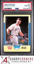 1988 FLEER MVP #12 DWIGHT EVANS RED SOX POP 6 PSA 10