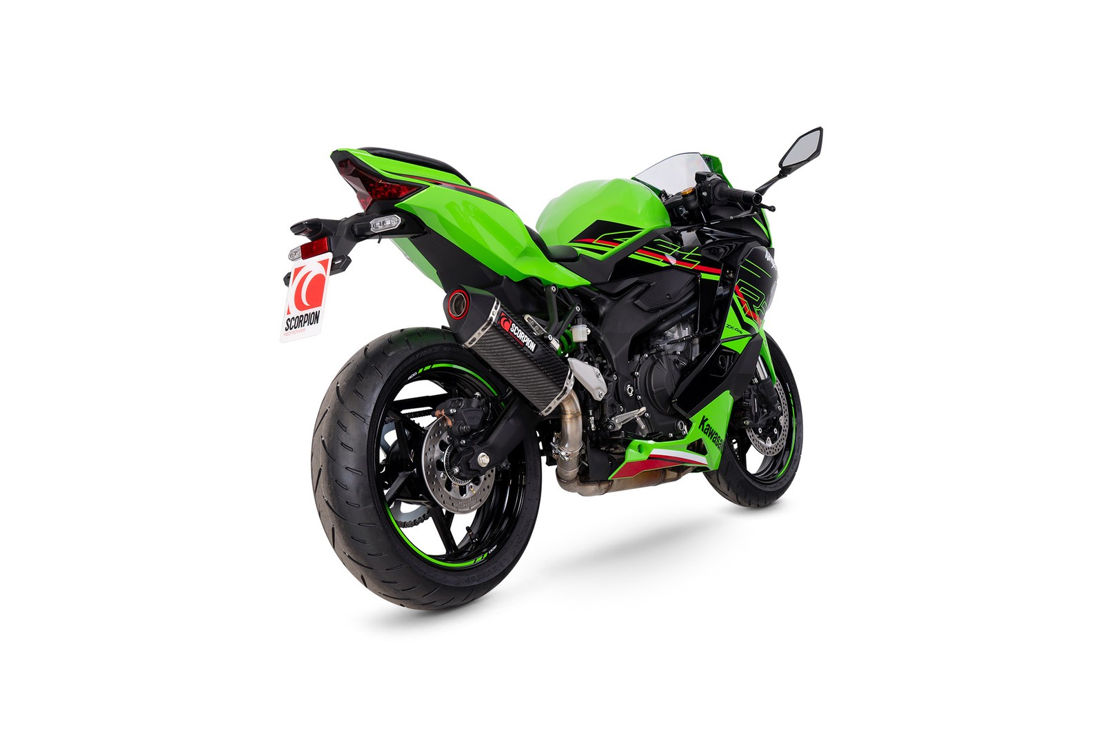 Kawasaki ZX-4RR 23-25 Scorpion Exhaust Serket Parallel Carbon Slip-on RKA146CEO