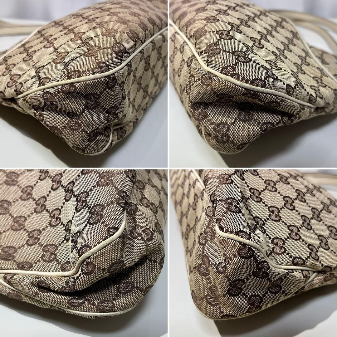 GUCCI GG Canvas Tote Bag Shoulder Bag Beige Authentic Vintage thumbnail 7