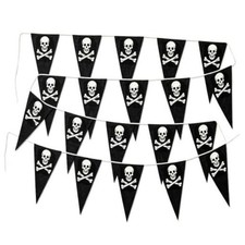 32.8 Ft Pirate Banner Flag, 20 Pcs Pirate Party Decorations Halloween Skull