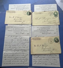 x4 GIRVIN LETTERS 1878 BALTIMORE MD FANCY CIVIL WAR COL WINGER GREENCASTLE PA !!