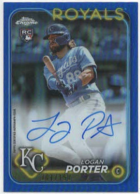2024 Topps Chrome LOGAN PORTER Blue Refractor Autograph Rookie Auto RC #101/150