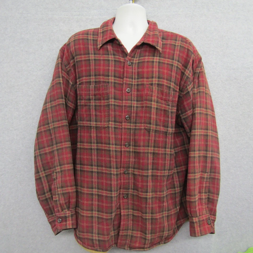 Covington Men's XL Flannel Shirt Jacket Quilted Lined Red Plaid Insulated Shacke - Image 2 of 4
