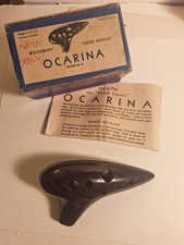 VINTAGE WATERBURY 'SWEET POTATO' OCARINA BAKELITE 10 HOLES w/BOX & INSTRUCTIONS