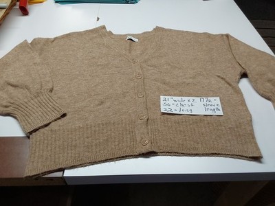 Sonoma Womens XL Tan V Neck Button Down Cardigan Sweater