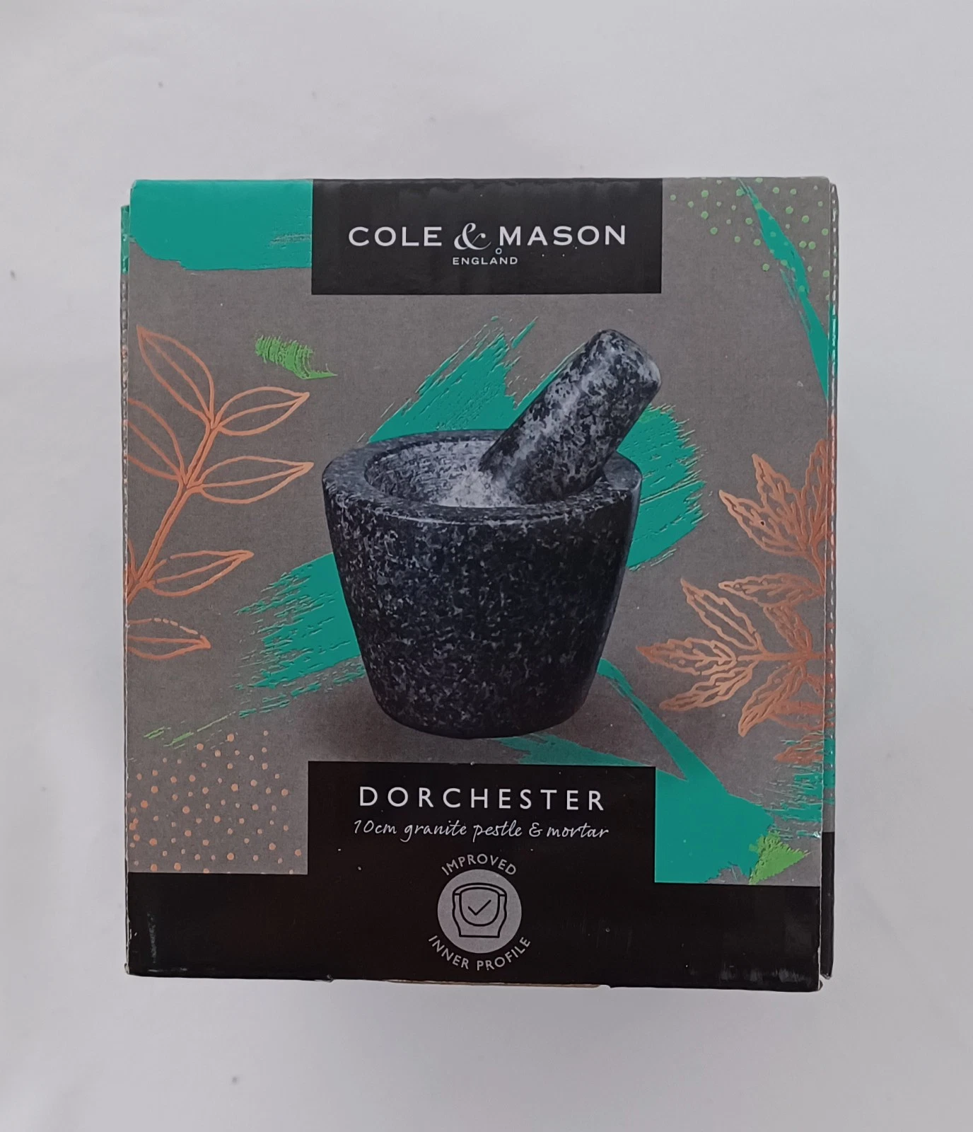 COLE & MASON Dorchester ~ 10cm Granite Pestle and Mortar ~ Herb Spice Grinder
