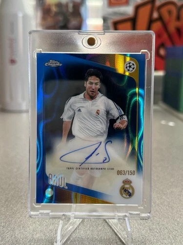 Raul Gonzalez 2025-26 Topps Chrome UEFA UCC Auto Blue Refractor /150 Real Madrid