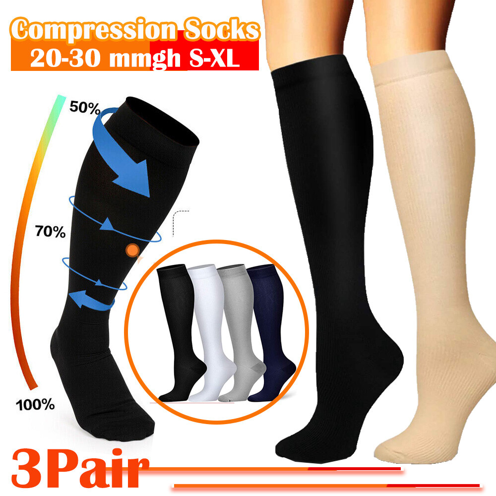 Compression Socks 20-30mmHg Knee High for Men Women Medical Support Pain Relief-image