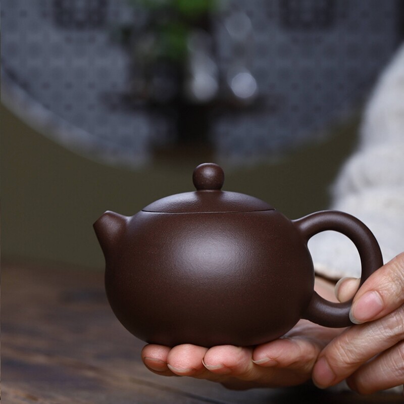 Xishi Pot Real Yixing Zisha Purple Clay Tea Pot Marked Ball Shaped