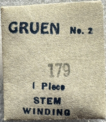 GRUEN #2 EB401 CAL 179 WINDING STEM  JEWELER WATCH REPAIR NOS WP1