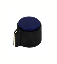 50pc Plastic Round Screw type Knob RN-118D h  6.4mm Size  25.4x16.4mm Blue RoHS