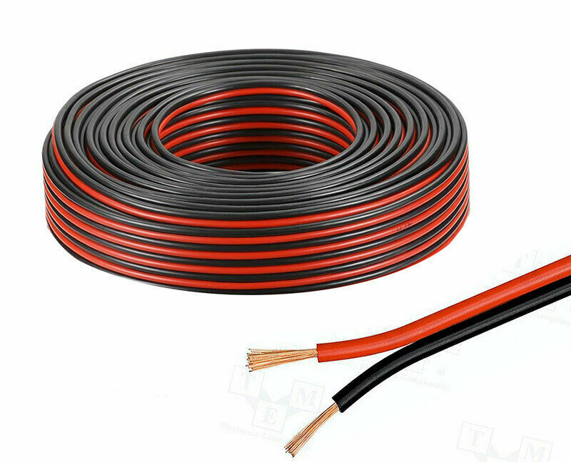 Cavo audio 85 metri bipolare matassa per casse stereo rosso nero